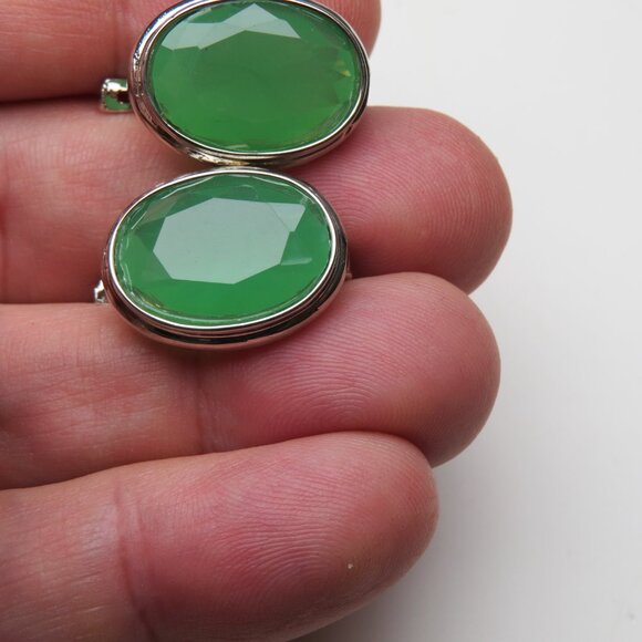 Sterling Silver Jade Earring - Picture 2 of 6